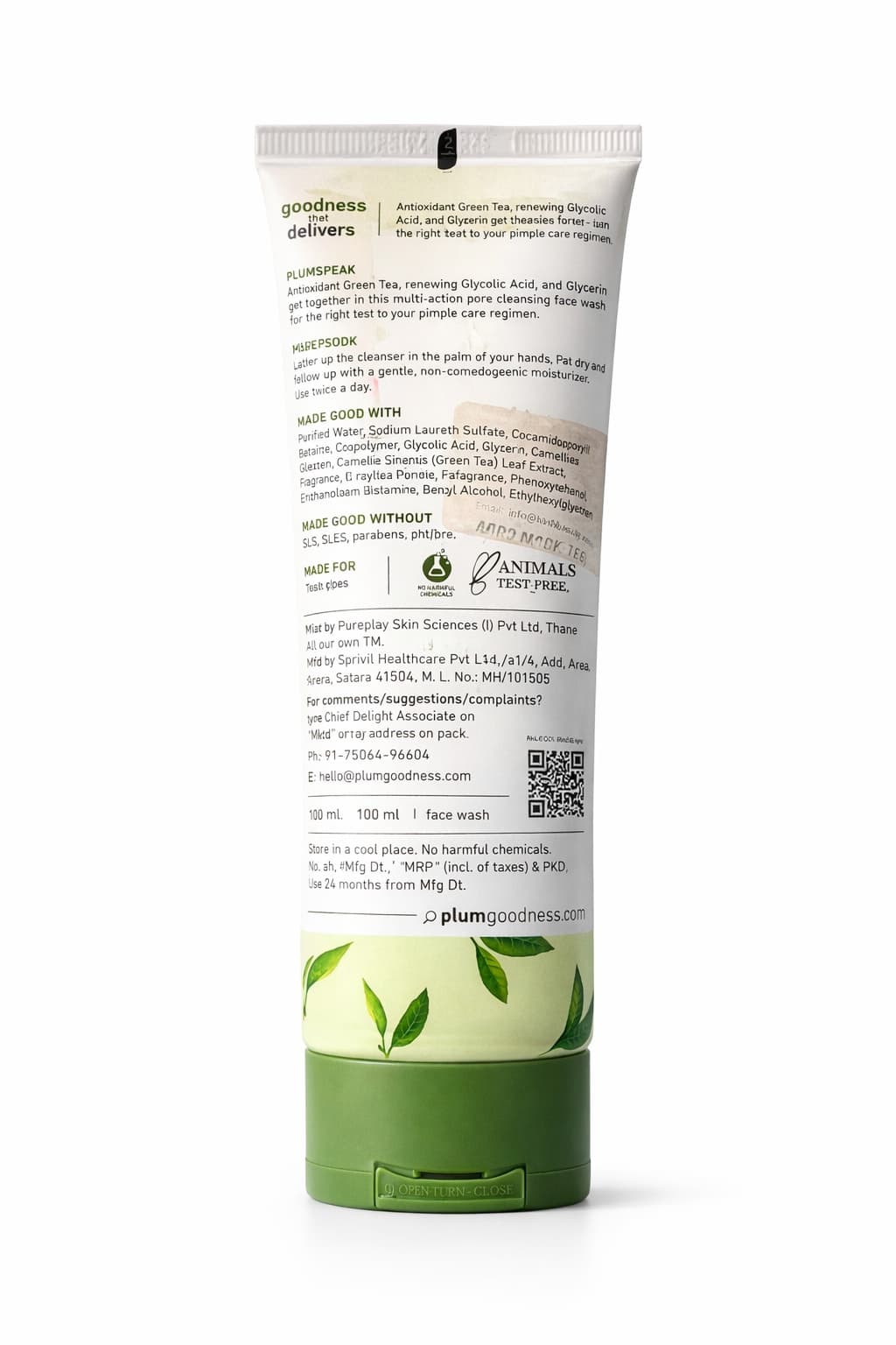 Plum green tea cleansing face wash