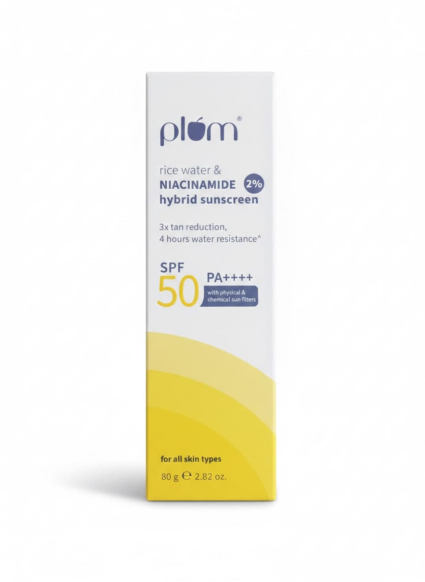 Plum rice water & Niacinamide 2% hybird sunscreen SPF 50 PA++++