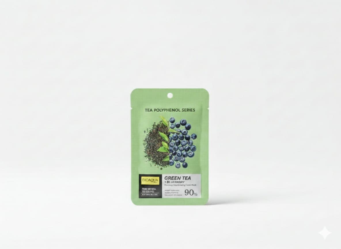 BIOAOUA Green Tea+Blueberry face mask